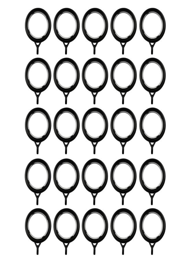 AXLIZER 25PCS Plastic Curtain Rings for Curtains and Rods Built-in Nanoscale Silencing Ring, Inner Diameter 35 mm (Black) - Image 1